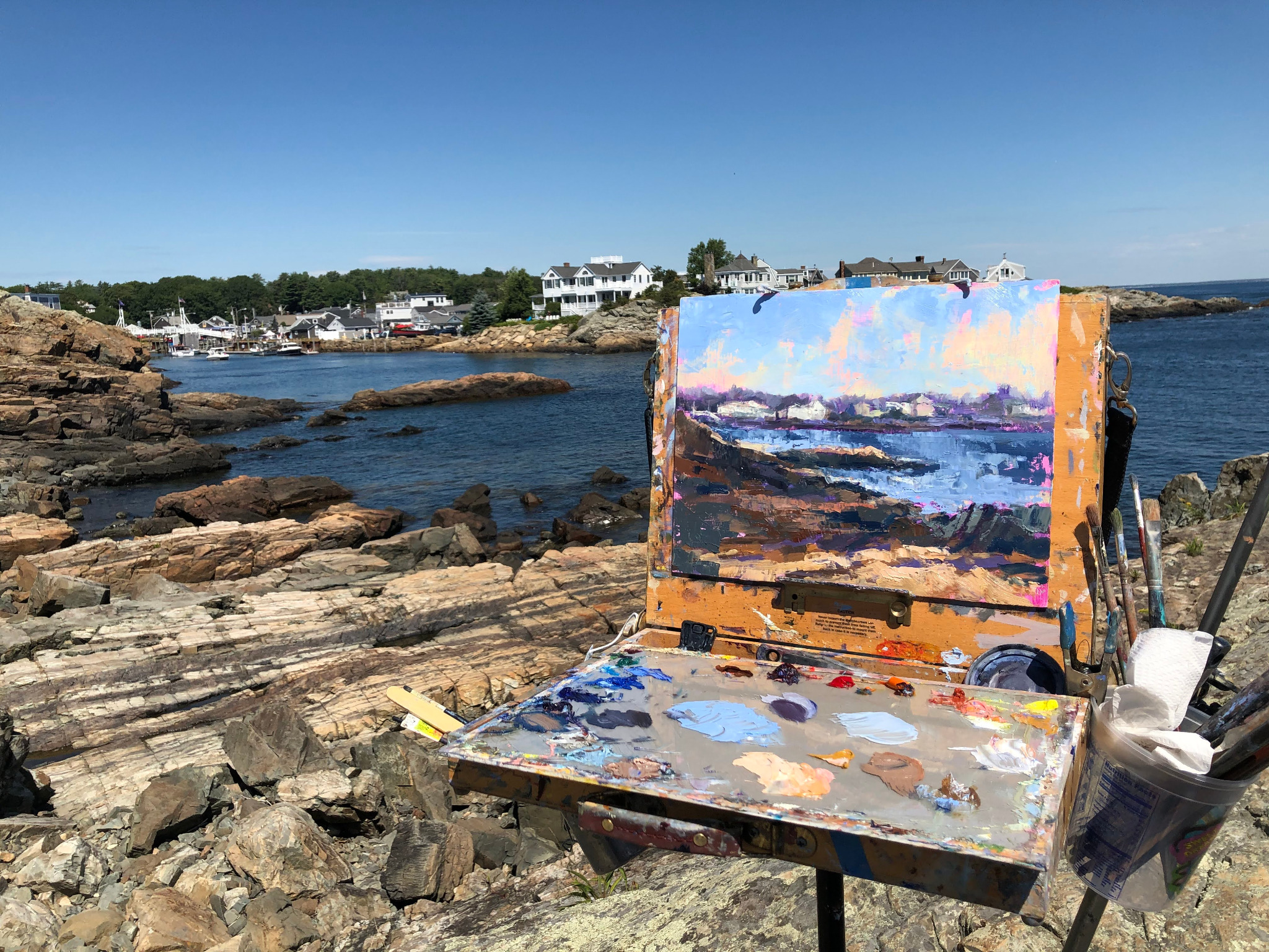 Artist painting Perkins Cove